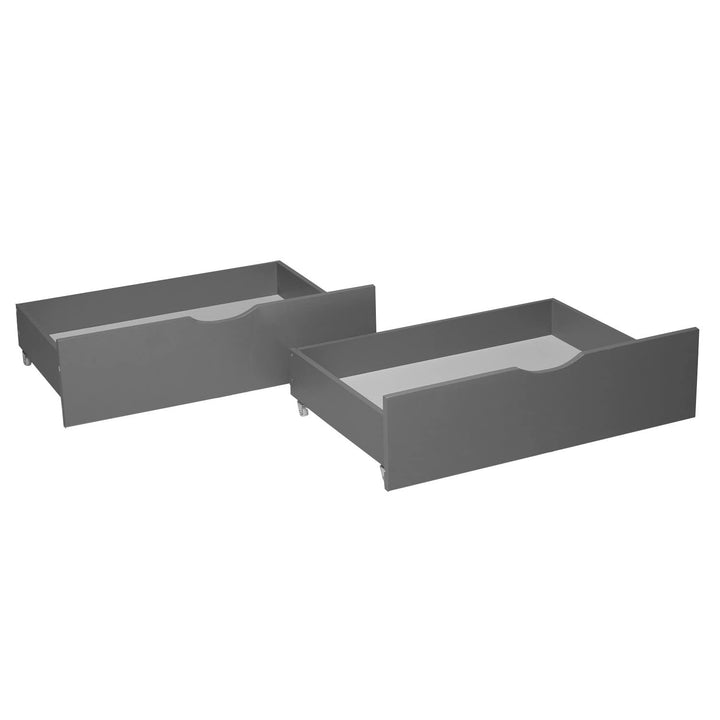 Homestyle4u Bettkasten Aufbewahrung mit Rollen Holz Grau 2er Set Bett Schublade Schubkästen 2 Stück,