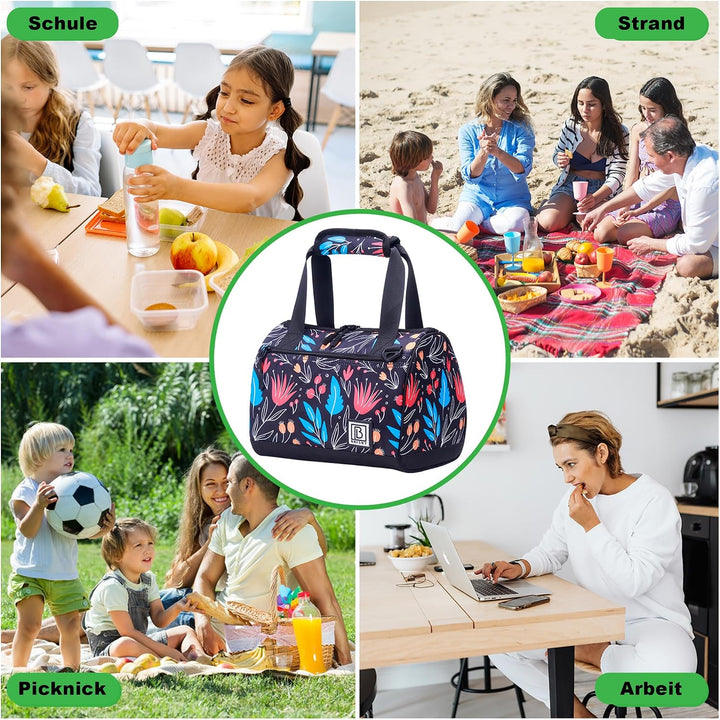 Brisby Kühltasche - 10L, Lunchtasche Damen, Vierschicht isolierte Kühltasche mit Kühlelemente, viels