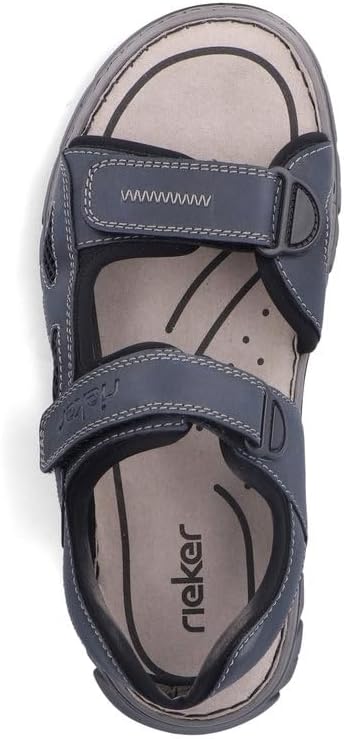 Rieker Herren Klassische Sandalen 22761, Männer Sandalen 40 EU Blau Navy Schwarz Schwarz 14, 40 EU B
