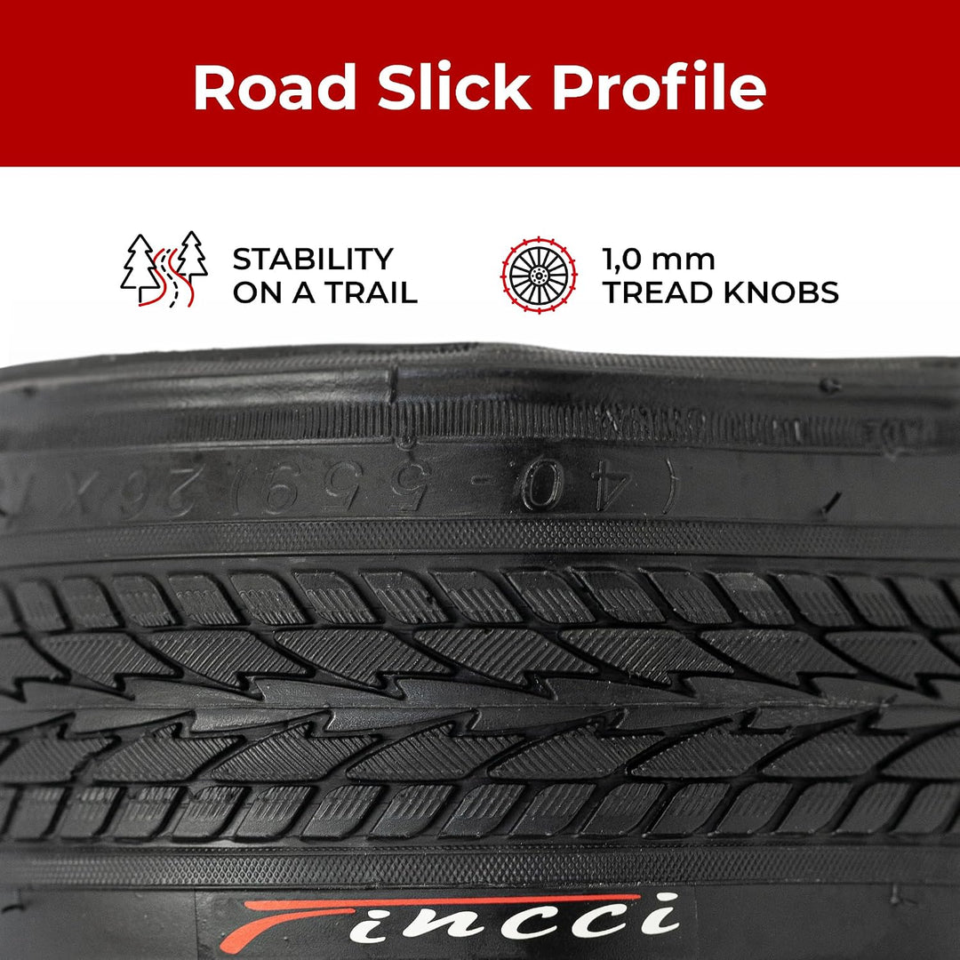 Fincci Reifen 26 x 1.50 Zoll - Slick Fahrradreifen 40-559 für Sport Rennrad Mountain MTB Hybrid Fahr