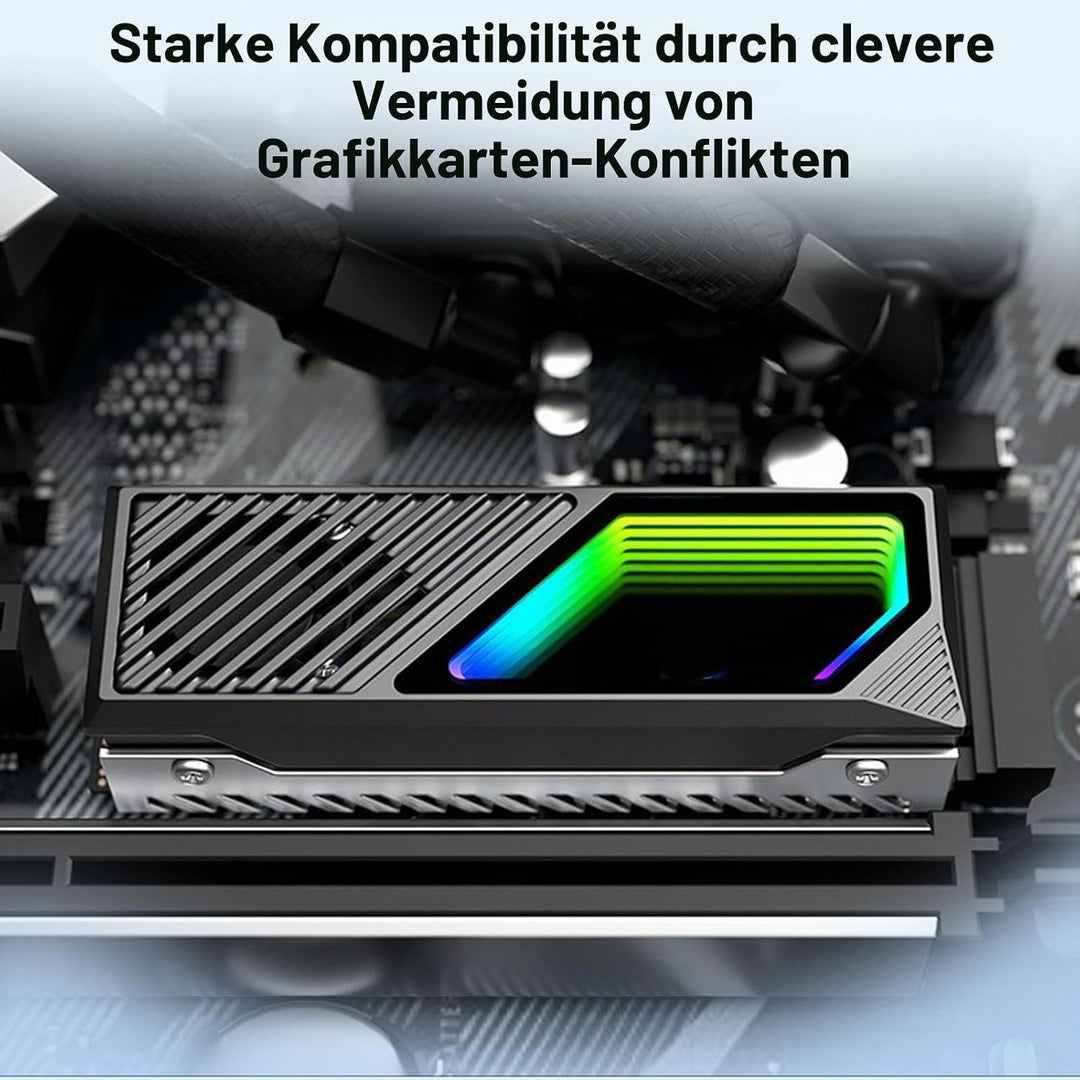 Heatsink-Kühler für M.2 2280 SSD/PC/PS5, RGB Sync Kühler Kühlkörper | Aluminium SSD NVMe Kühlkörper
