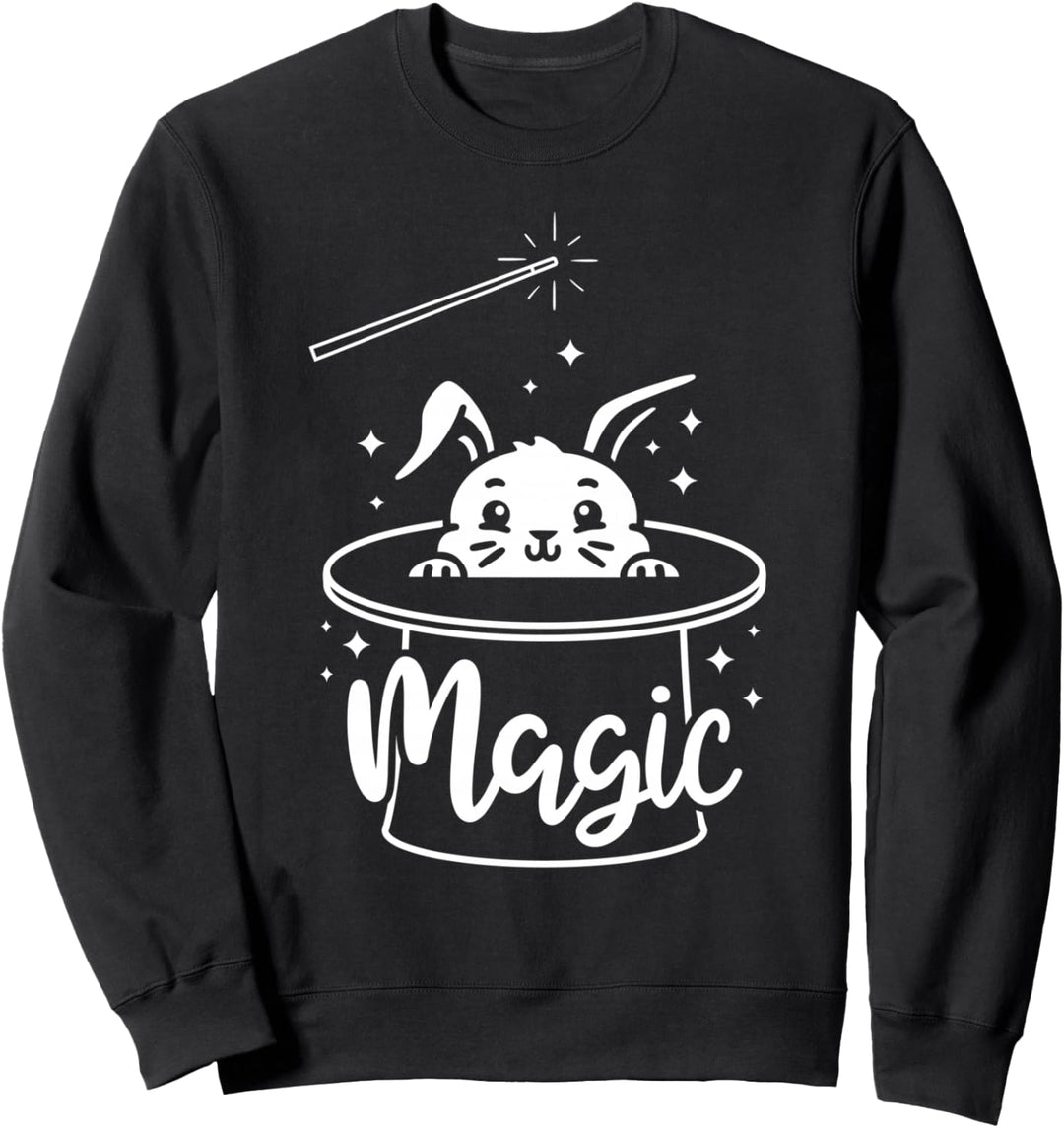 Lustiger Osterhase Kaninchen Zauberhut Zauberstab Zauberer Sweatshirt