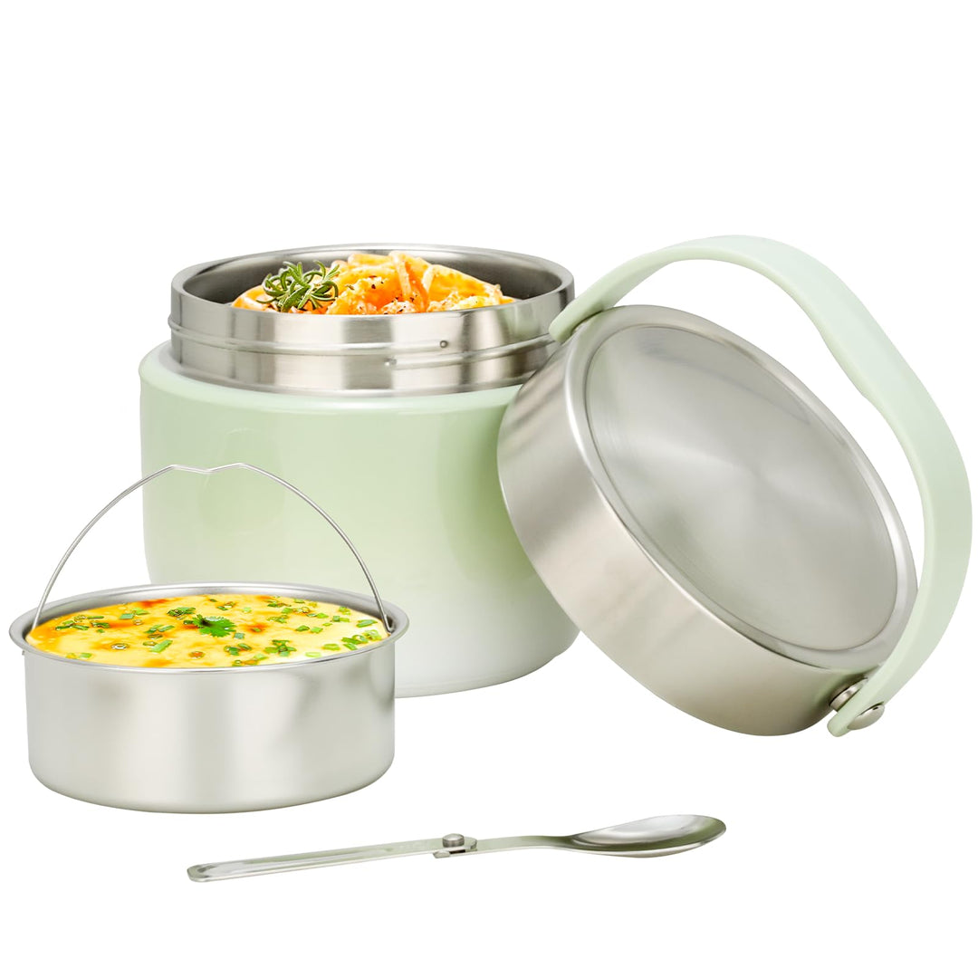 VINATO 1.2L Thermobehälter Für Essen Thermo Lunchbox Bento Box Erwachsene mit Edelstahl, Auslaufsich