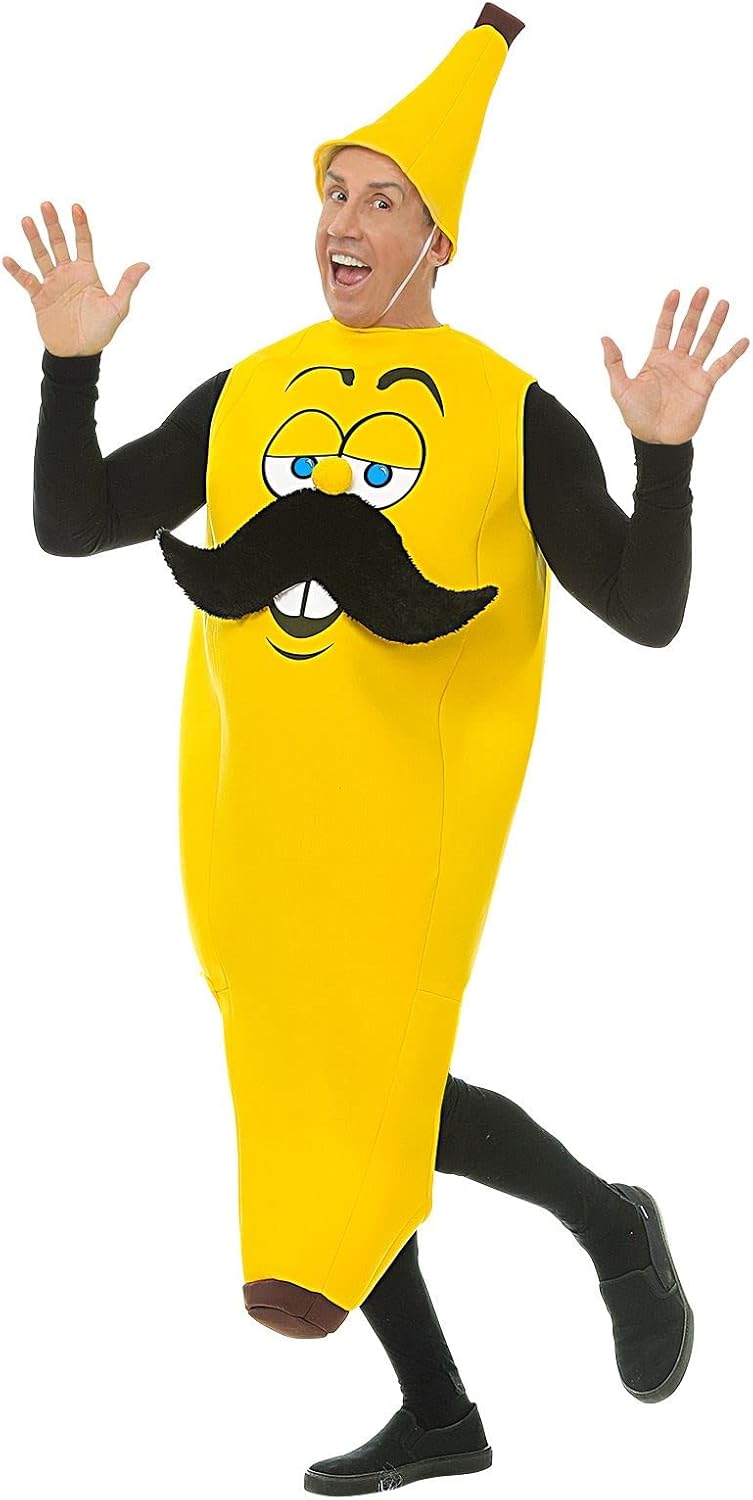 "MR BANANA" (Overalls, Headpiece) - (One Size Fits Most Adult)