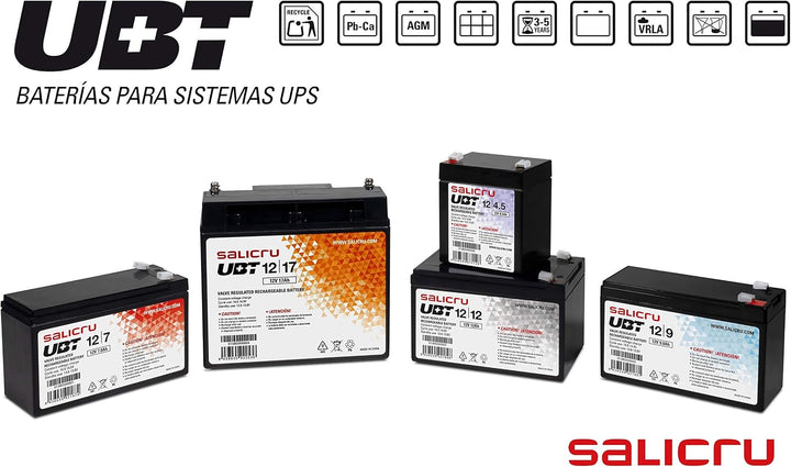 Salicru UBT 12Volt/9Ah - AGM Wiederaufladbare Batterie 013BS000002 UBT 12/9, UBT 12/9