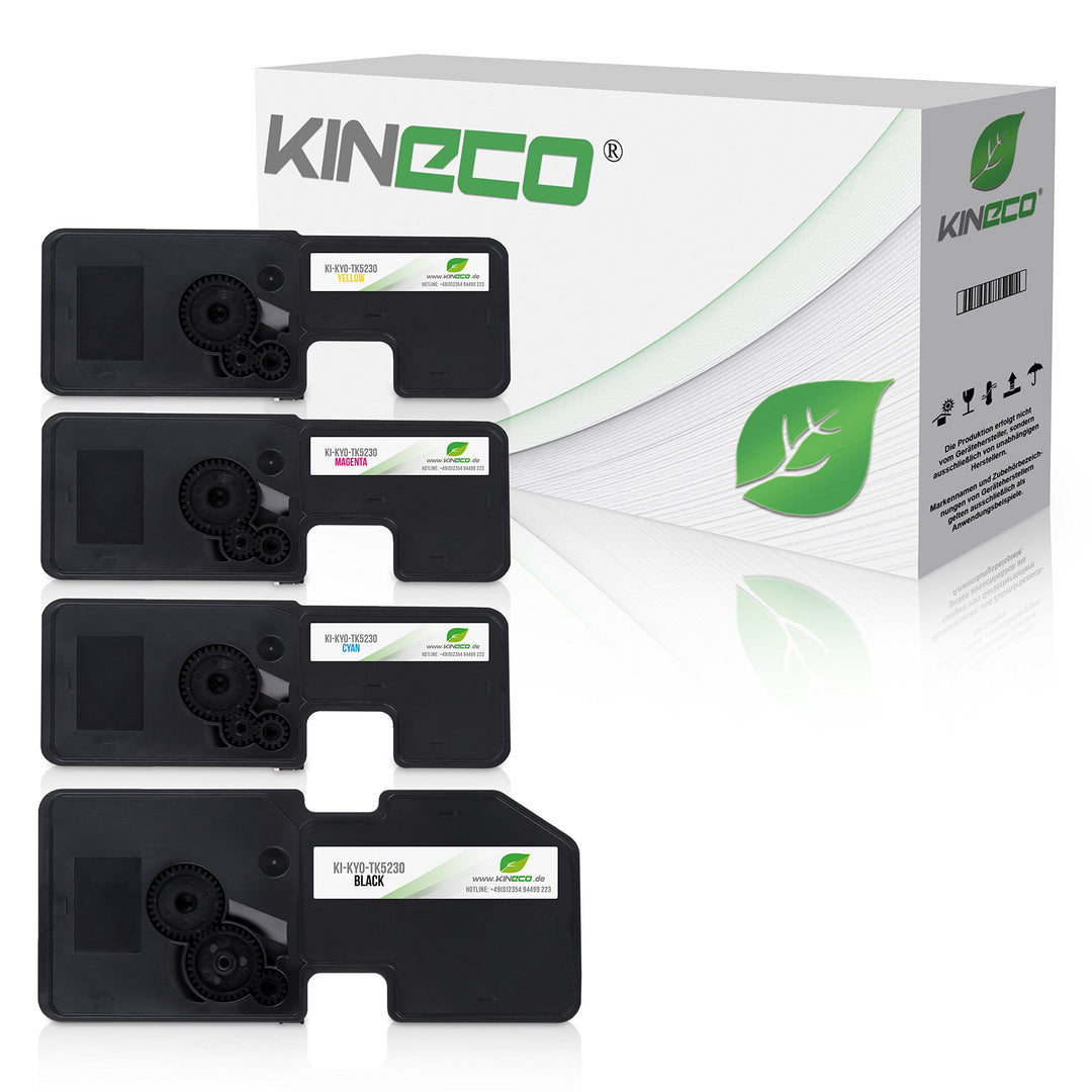 Kineco 4 Toner ersetzt TK5230 Multipack für Kyocera Ecosys M5521cdn M5521cdw P5021cdw