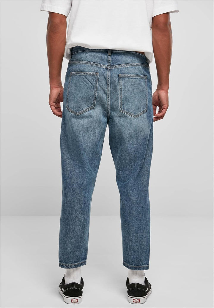 Urban Classics Herren Jeanshose Cropped Tapered Jeans, Regular Fit, verkürzten Länge, erhältlich in