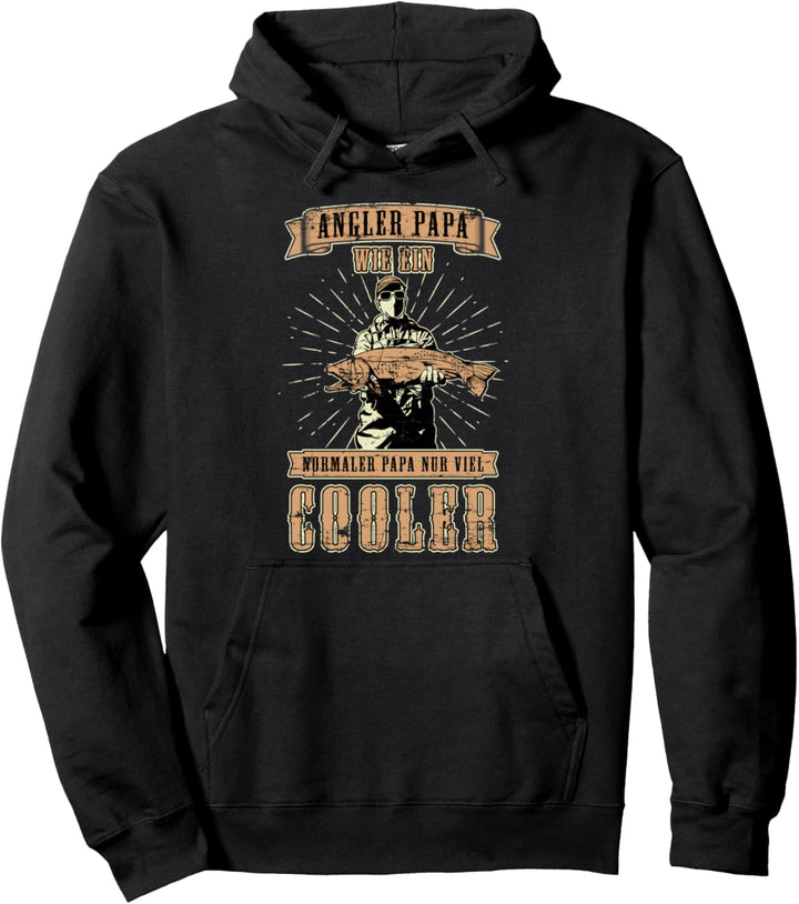 Papa Fischen Geschenk Vatertag Hobby Angeln Pullover Hoodie