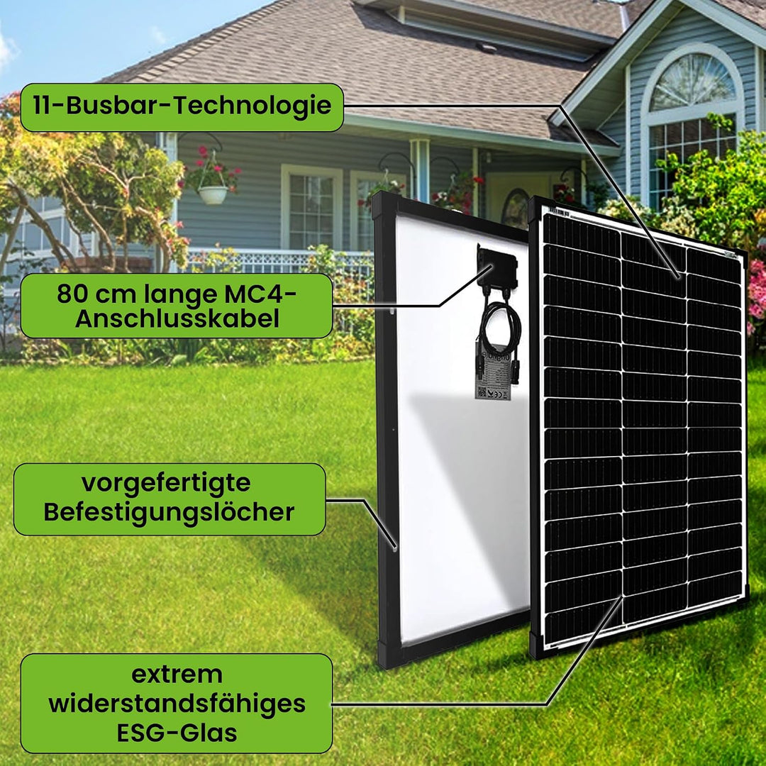 Offgridtec 200W Mono Solarpanel 30V Black Frame V2 200W 30V Schwarz, 200W 30V Schwarz
