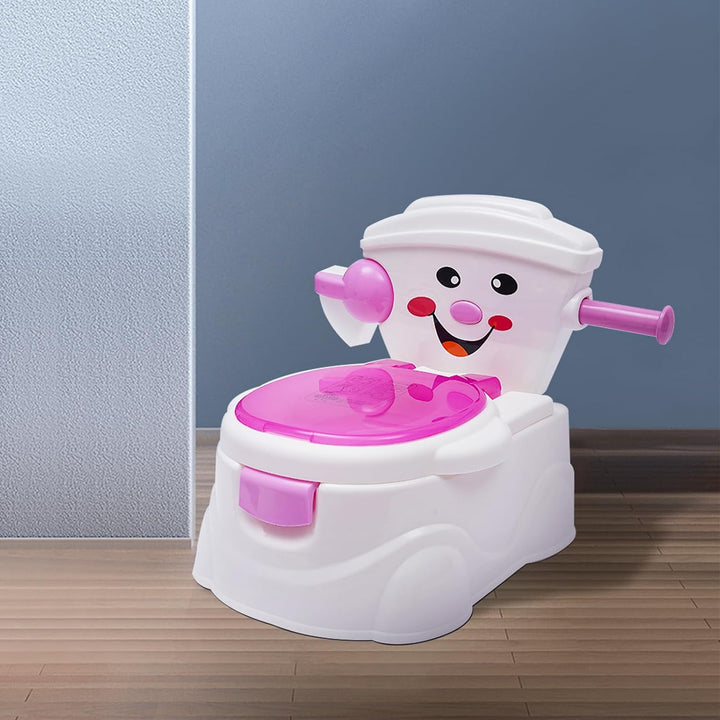 Töpfchen für Kinder, Tragbare Kinder Töpfchen mit Deckel und Cartoon Smiley, Baby Toilette Toiletten