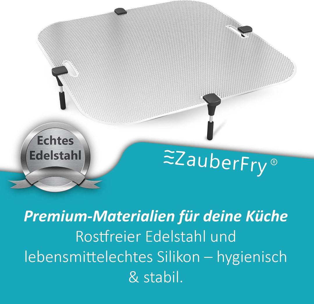 ZauberFry Spritzschutz, Effektiver Edelstahl Fettspritzschutz kompatibel mit Tefal Easy Fry XL Surfa