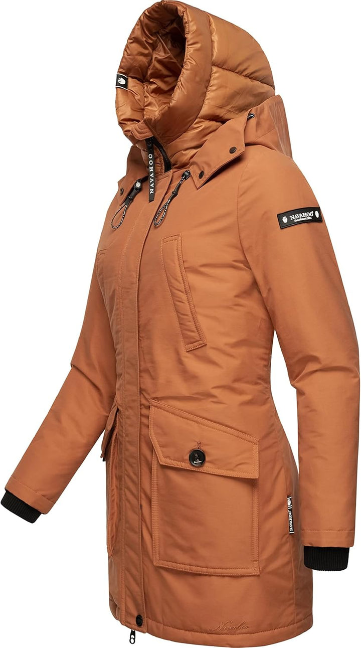 Navahoo Damen Warmer Winter Kurzmantel Blizzardstorm XS-3XL XS Rusty Cinnamon, XS Rusty Cinnamon