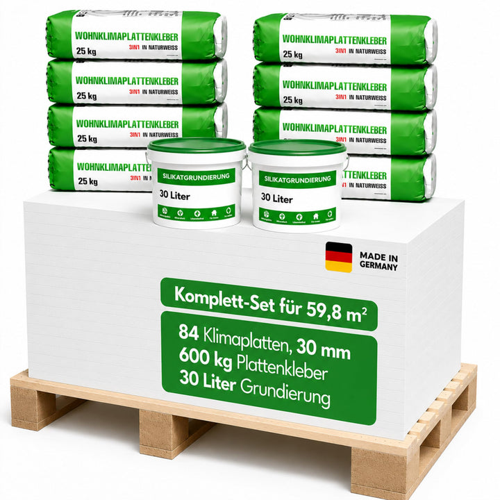 Klimaplatte 30mm Calciumsilikat Dämmplatte, anti Schimmel, für innen, Keller, Feuchtraum, Energiespa