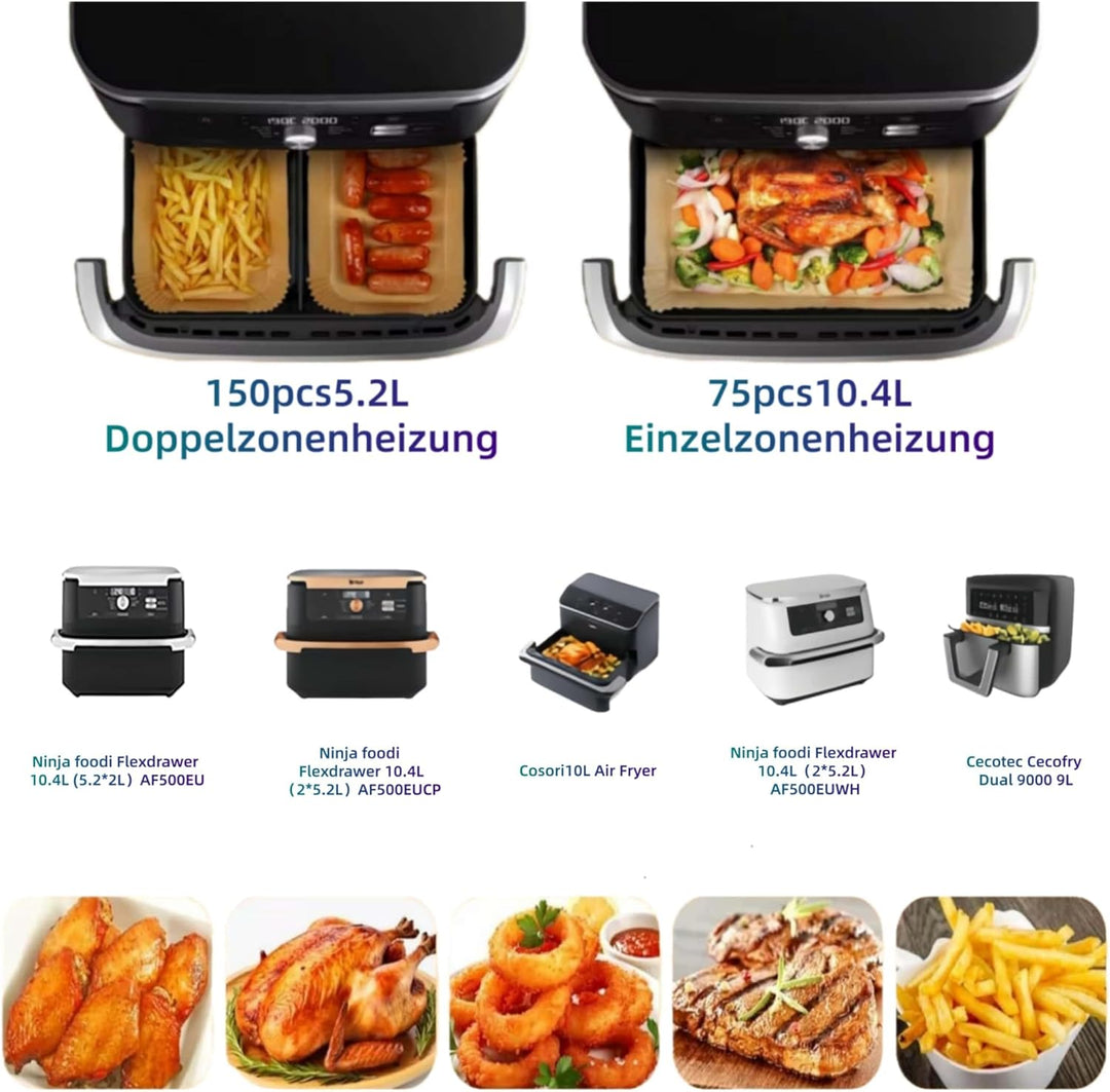 MAUAG airfryer backpapier225pcs backpapier für heissluftfritteuse+ölsprüher Set.Zubehör für Ninja Fo