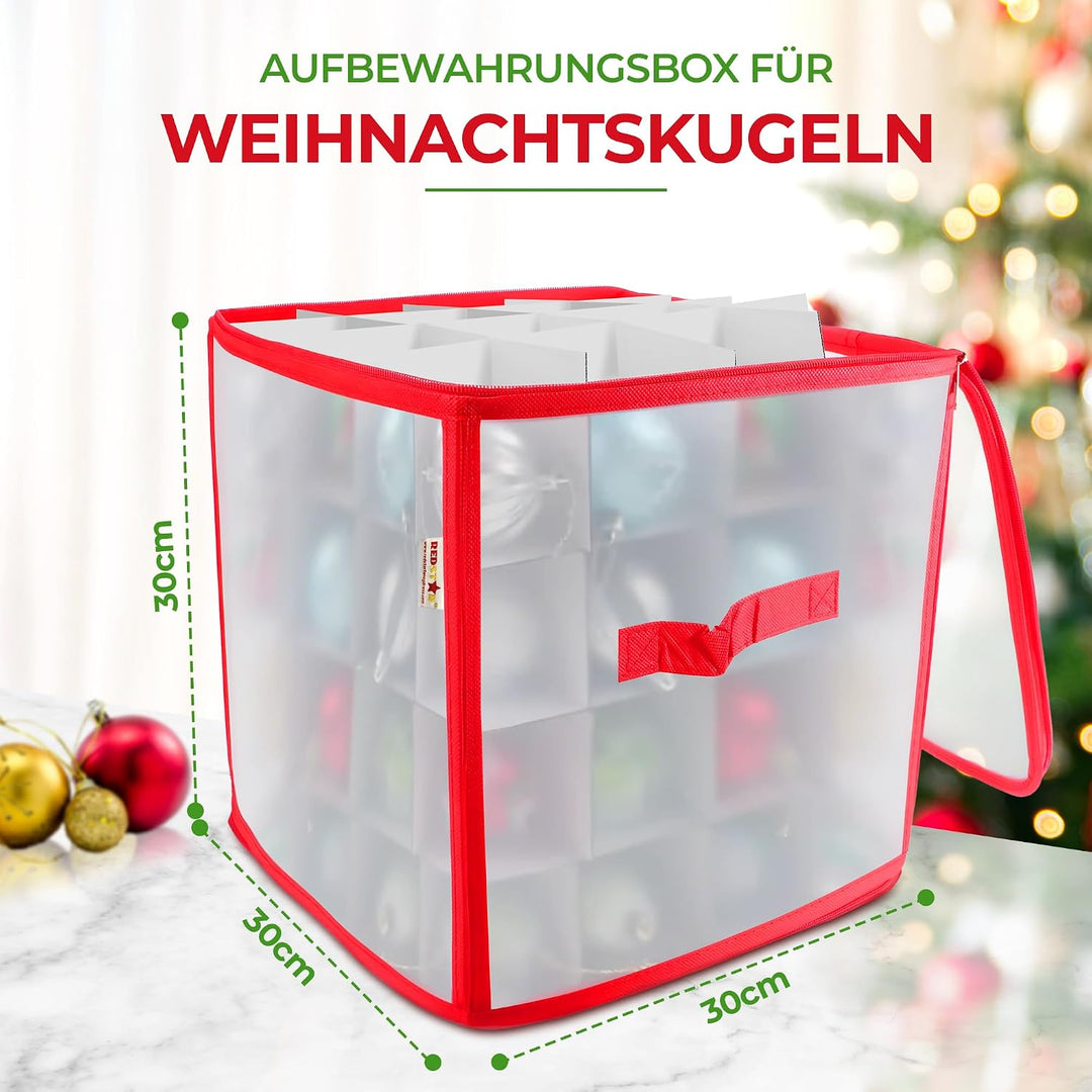 Weihnachtskugeln Aufbewahrung für 64 Christbaumkugeln – Aufbewahrungsbox für Weihnachtsbaum-Kugeln,