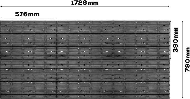 botle Lagersystem Wandregal 1734 x 780 mm | 64 stck. Box | Stapelboxen Schüttenregal Sichtlagerkäste