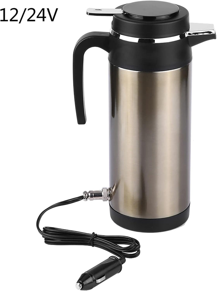 Elektrischer Wasserkocher 1000ml 12V/24V Lebensmittelechter 304 Edelstahl Vakuumisolierter Doppelwan