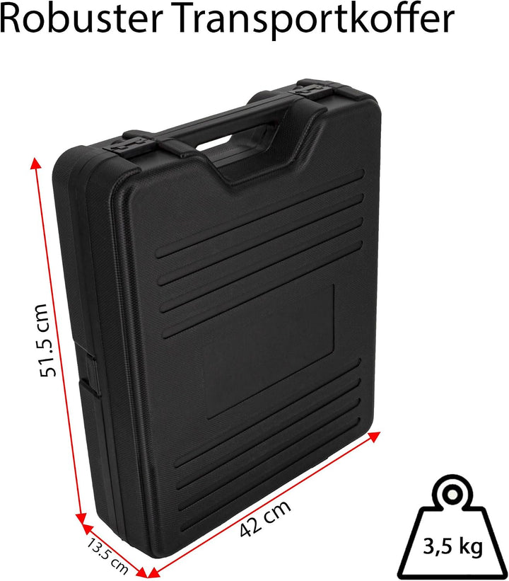 PremiumX Camping Satelliten-Anlage Mobile Antenne im Koffer Single LNB TV SAT-Finder 10m Koaxial-Kab