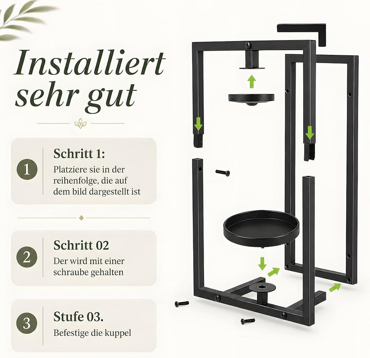 Wandbehang Pflanzgefässe mit Wachstumslicht 2 Set, Blumentopf Wand mit Metallrahmen und Fernbedienun