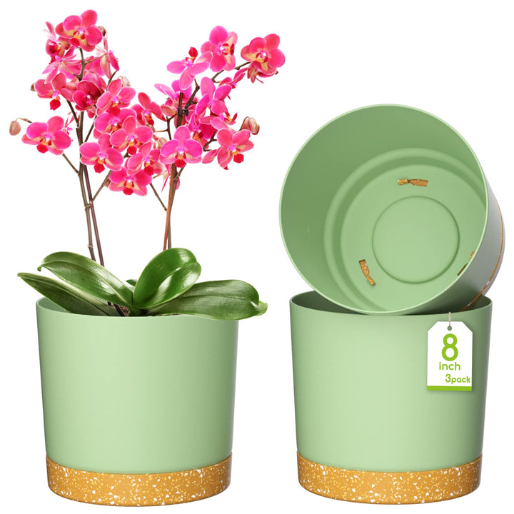 ZMTECH Blumentopf 20 cm Durchmesser übertöpfe für zimmerpflanzen, Kunststoff blumentöpfe mit Unterse