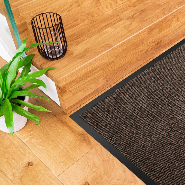 Gentle North Hochwertige Fussmatte beige schwarz 60x90cm gross für Innen &amp; Aussen - Schmutzfangmatte