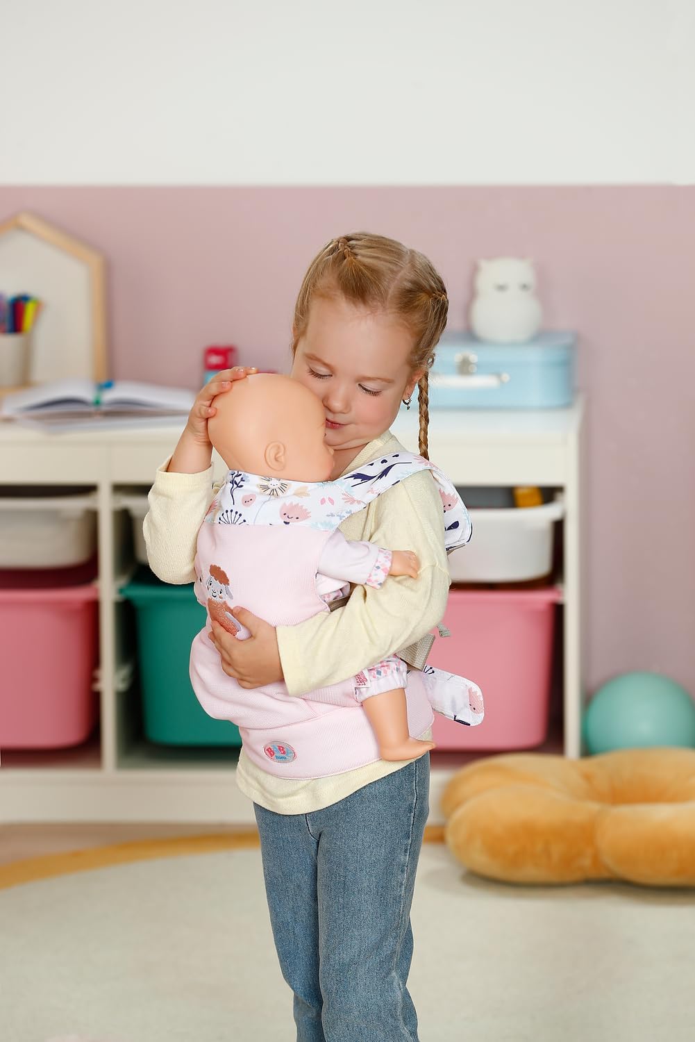 BABY born Babytrage - Puppentrage für Kinder mit 2 Blickrichtungen &amp; verstellbarem Gurt - Rosa Trage