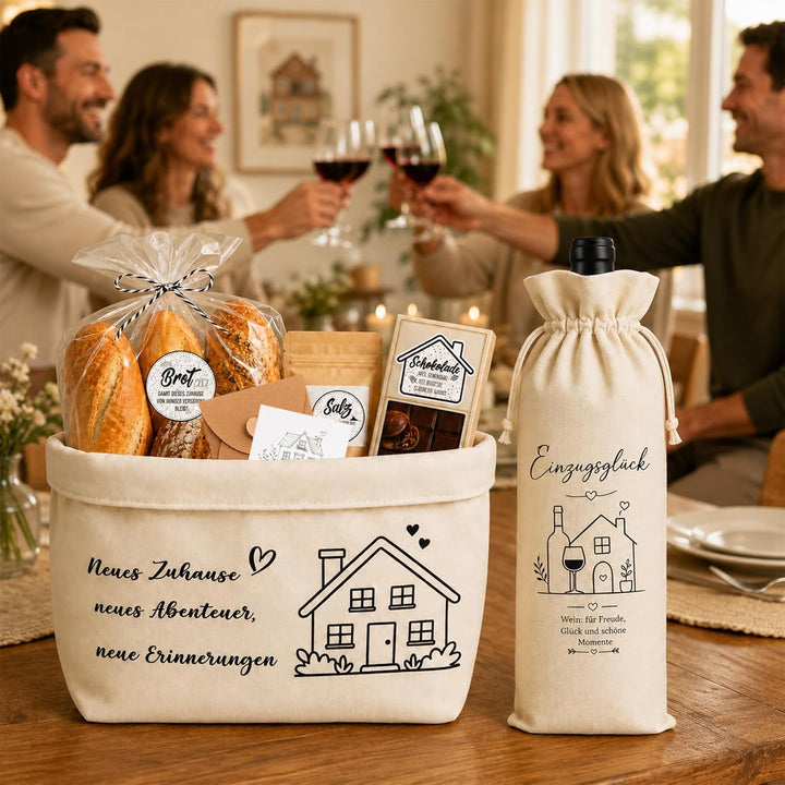 Geschenk zum Einzug Brotkorb Salz und Pfefferstreuer Richtfest Geschenk Glas-gewürzflaschen Glas-Gew