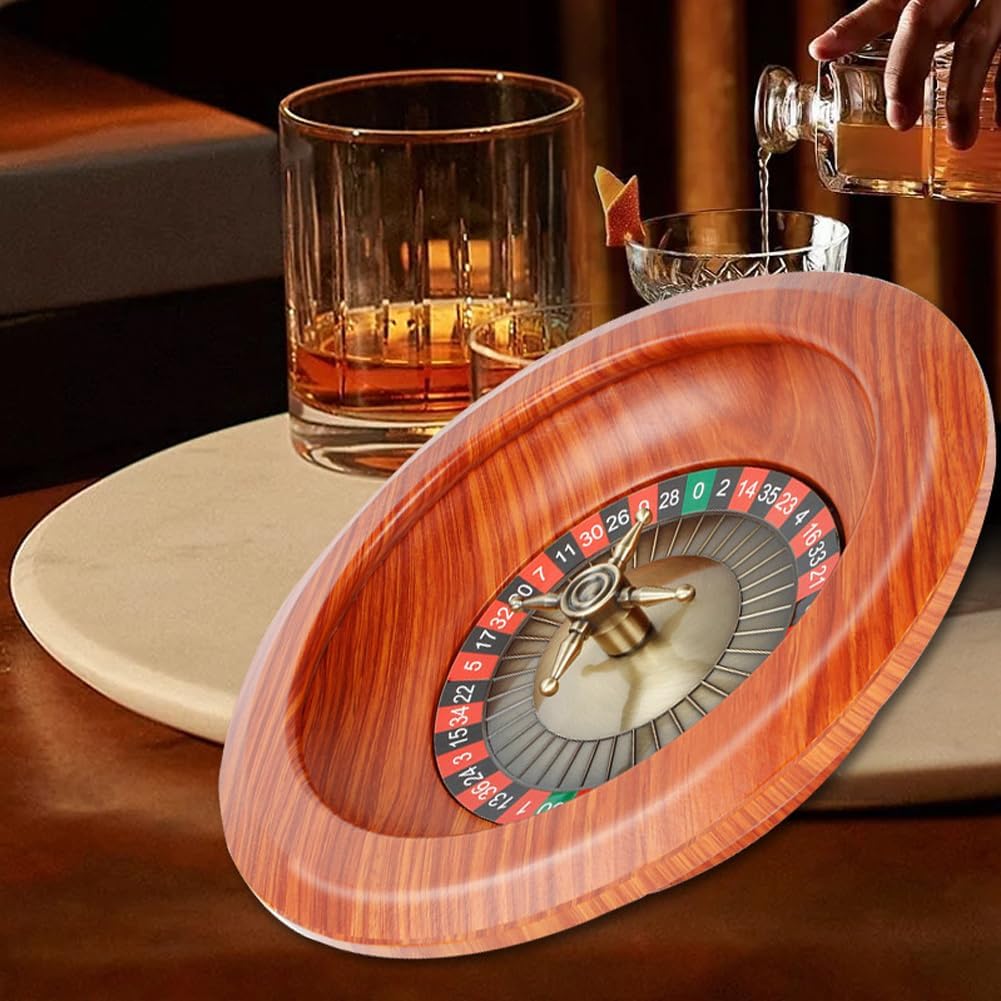 Lpitoy Holz-Roulette-Rad, Russisches Roulette-brettspiel, Lotterie-Plattenspieler, Erwachsenenunterh
