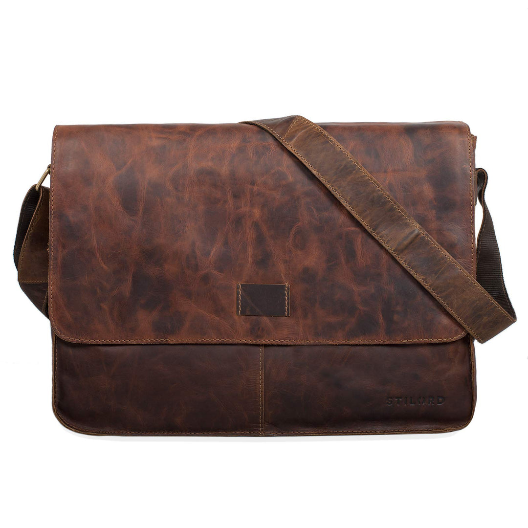 STILORD Hannes Umhängetasche Leder Herren Damen Vintage A4 gross Messenger Bag Uni Arbeit Büro Busin