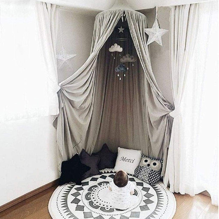 LINONI Baby Baldachin Betthimmel Chiffon Hängende Rund Moskitonetz für Babys Bett, Spielzelte, Kinde