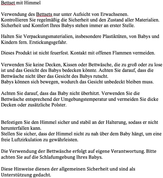 Baby Bettset Bettwäsche mit Himmel Vollstoff - Rosa - Bettausstattung Set (5 teilig), 5 teilig