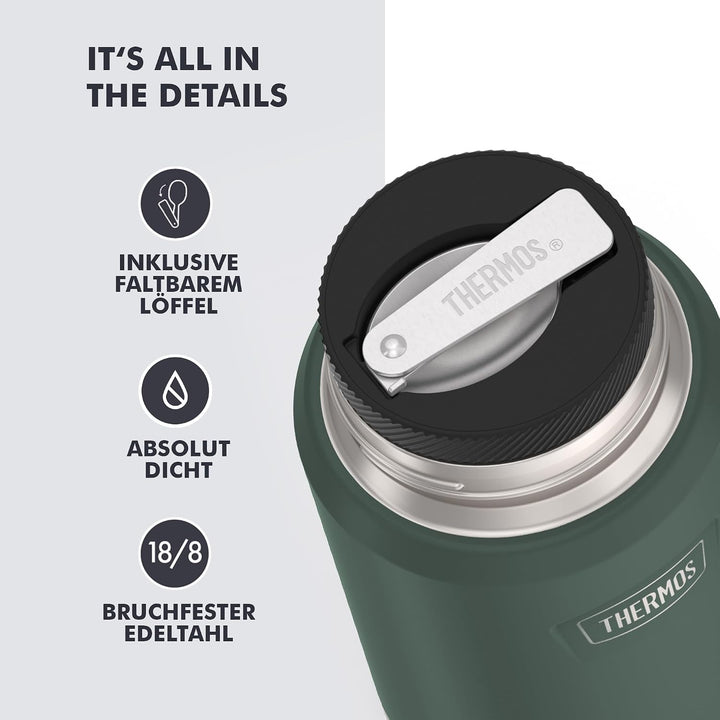 Thermos ICON Food Jar 0,71 l, grün/forest mat, Speisegefäss für Essen 710 ml, doppelwandigem 18/8 Ed