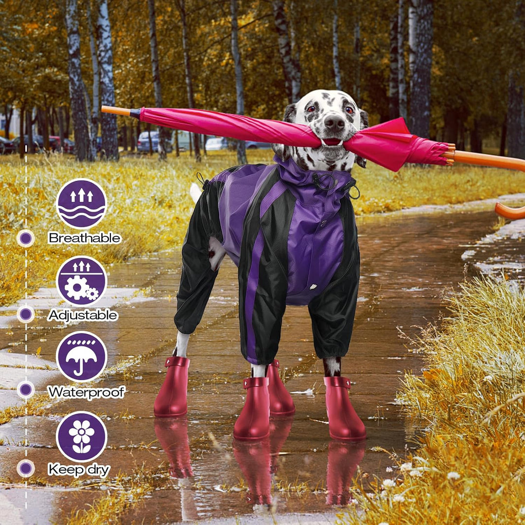 OUOBOB Hund Regenmantel, wasserdichte Hund Regenmantel für grosse Hunde, Leichte Regenjacke, Einstel