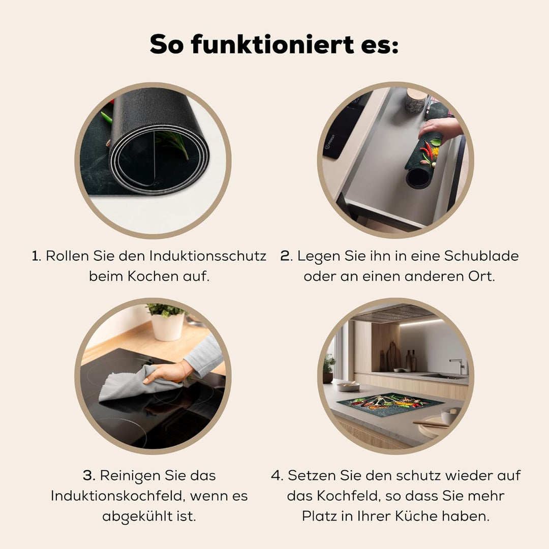 Herdabdeckplatte 59x51 cm Einteilig Abdeckplatten Cerankochfeld Abdeckung Ceranfeld Herdplattenabdec