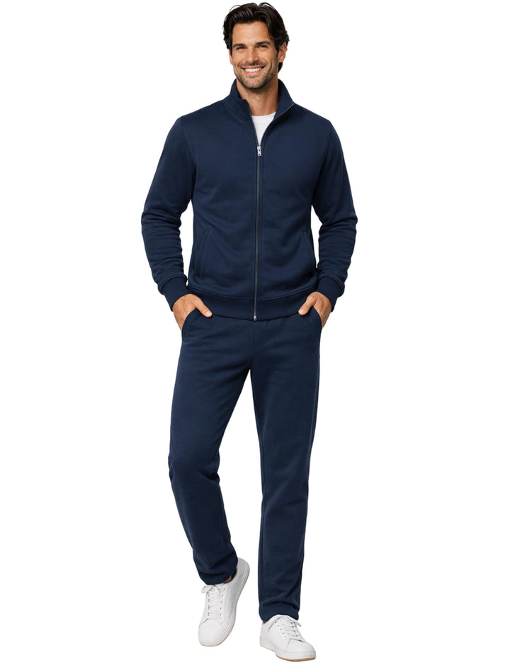 Morgenstern Herren Hausanzug - Trainingsanzug - Sportanzug - Baumwolle - Komplett L Blau, XL