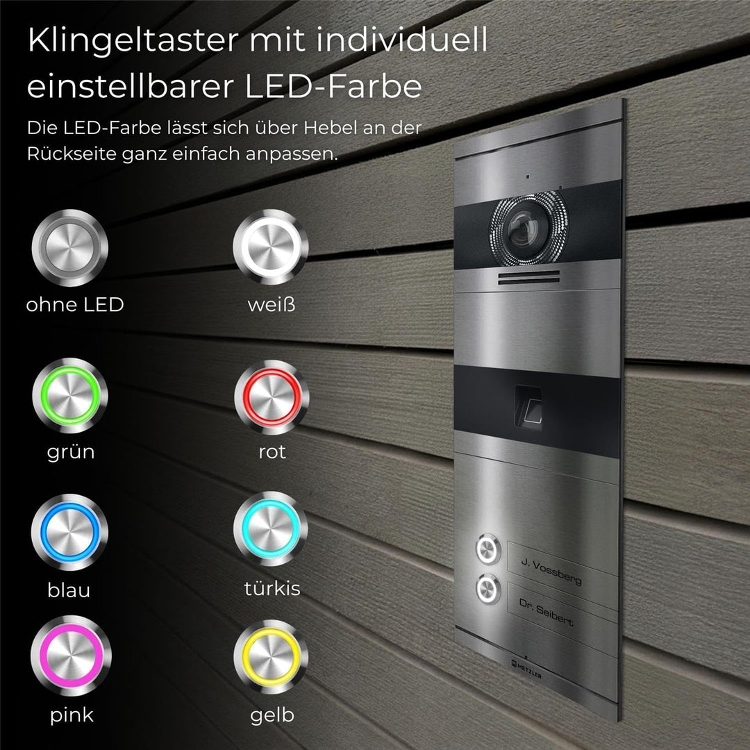 Metzler VDM10 2.0 Video Sprechanlage mit Türöffner (Stromversorgung) &amp; Fingerprint - Anschluss LAN P