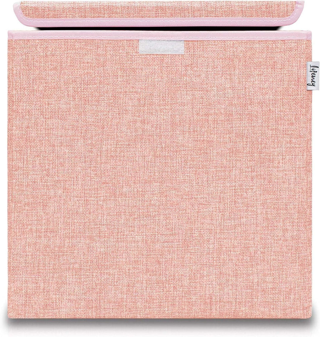 LIFENEY Aufbewahrungsbox mit Deckel im 3er Set Beige, Rosa und Blau I Dreierpack Spielzeugbox passen