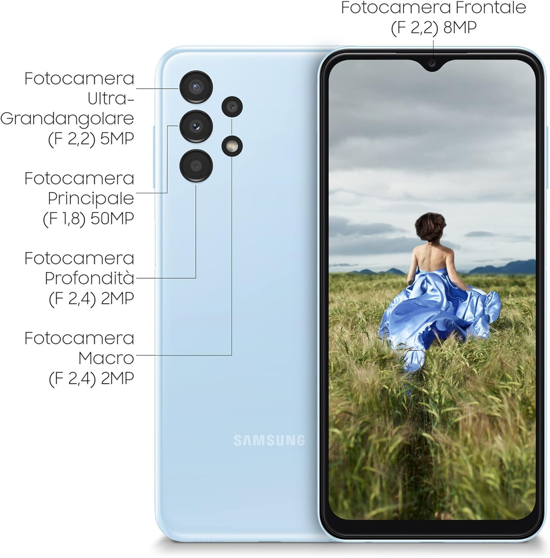 Samsung Galaxy A13 Android-Smartphone, 6,6 Zoll Infinity-V Display, Android 12, 4 GB RAM und 64 GB i