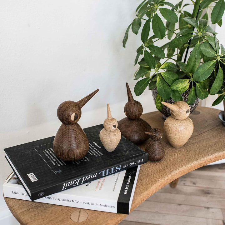 Architectmade Bird Vögel Deko Holzfigur Klein - Eiche geräuchert Smoked, Smoked