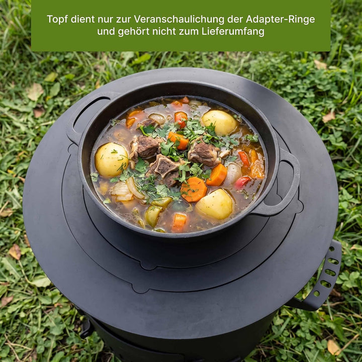 Ø49cm Uchag 2mm stahl Utschak mit Adapter-Ringe Rohr Utschag Feldküche Feuerstelle Campingofen Ausse