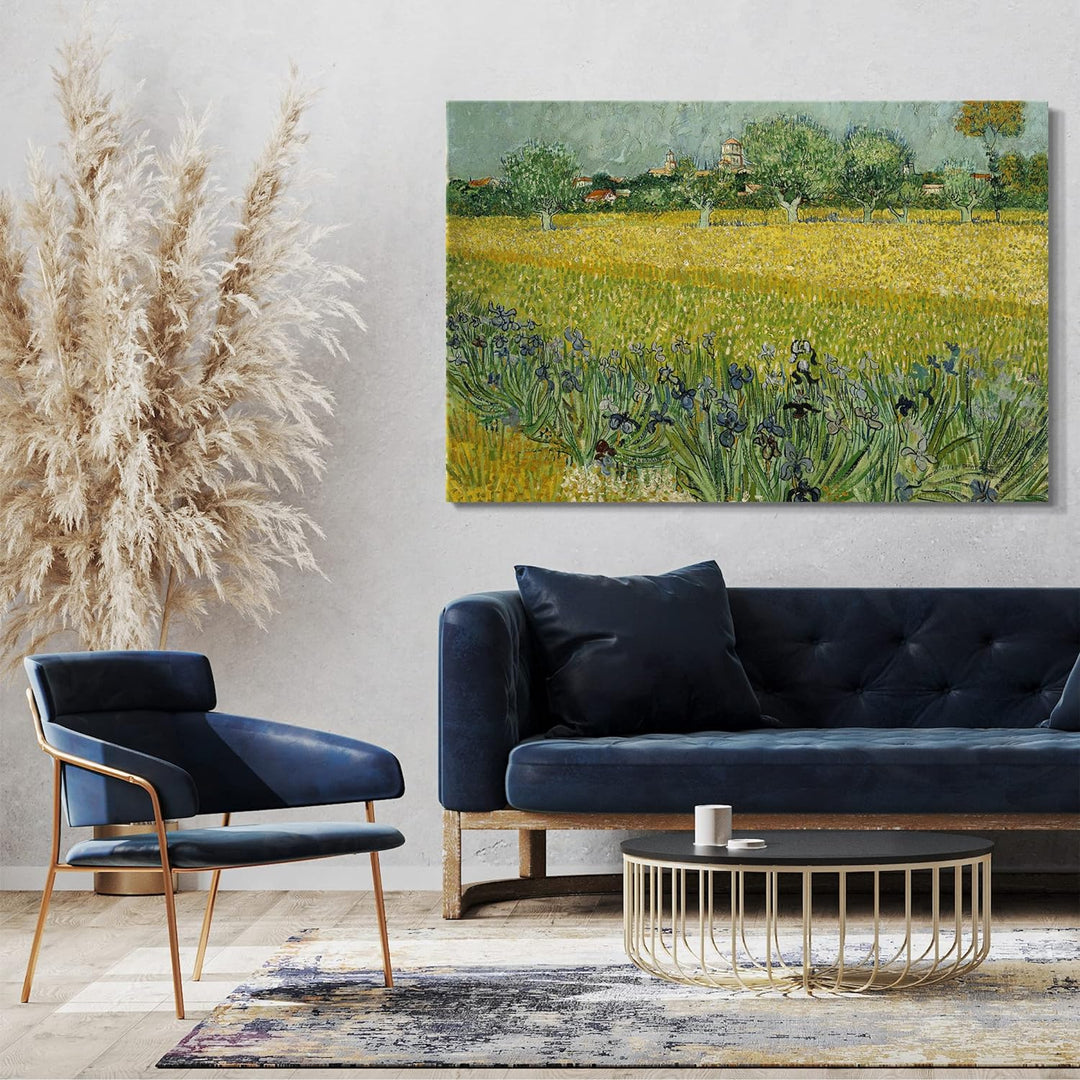 Printed Paintings Leinwand (120x80cm): Vincent Van Gogh - Feld mit Blumen in der Nähe von Arles 120x