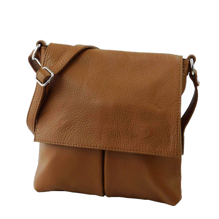 SH Leder Echtleder Umhängetasche Schultertasche Crossover aus Gernarbt Rindleder 26x25cm Kim G182 Co