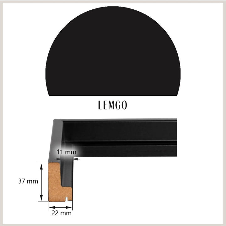 Bildershop-24 Schattenfugenrahmen Lemgo für Keilrahmenbilder und Leinwände 30x40cm Schwarz Matt