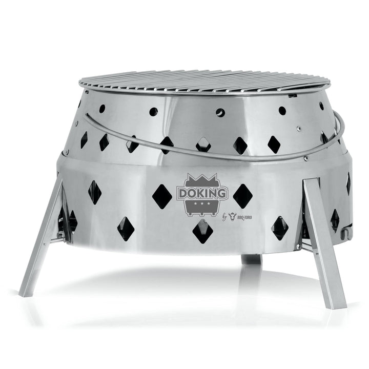 BBQ-Toro Edelstahl Dutch Oven Grill"DOKING" | Faltbarer Grill Ø 34 cm | 3-in-1 Faltgrill für Dutch O