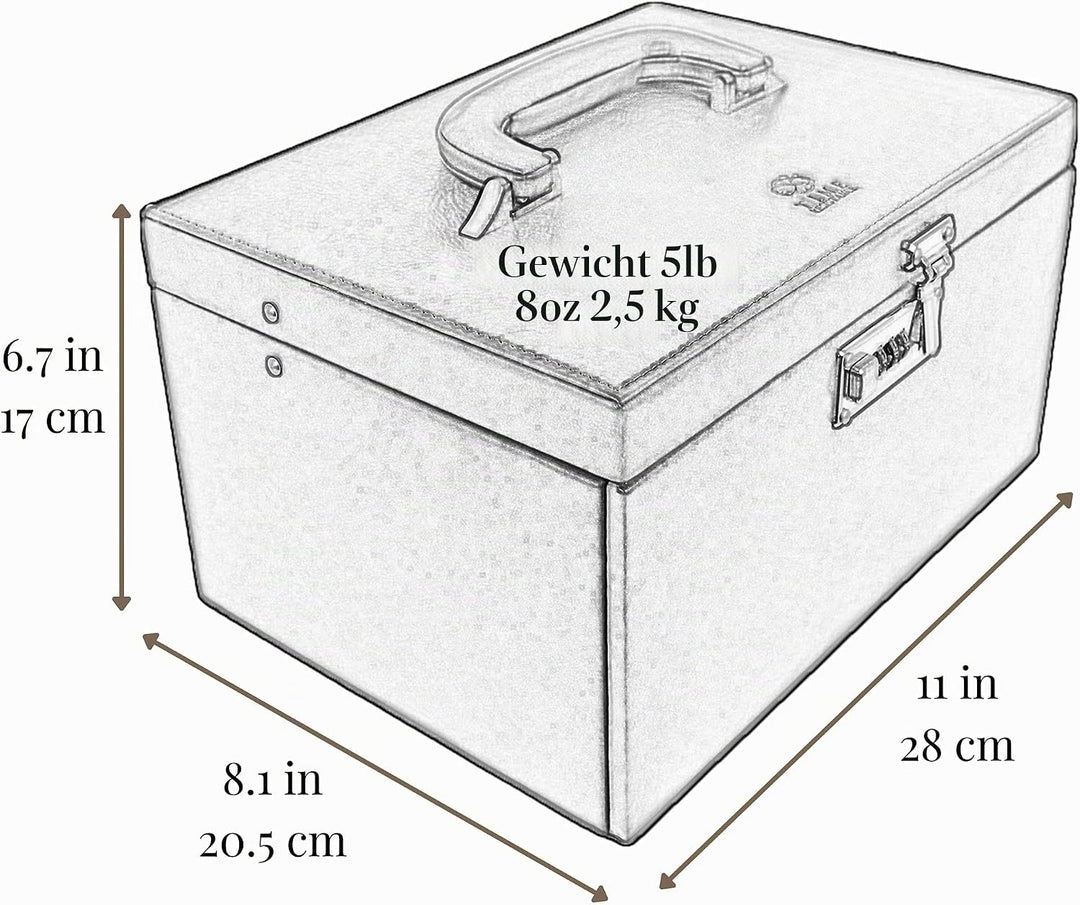 Time Resistance Braun Leder-Schmuckkästchen Vollnarbenleder Schmuck Organizer Aufbewahrung von Acces