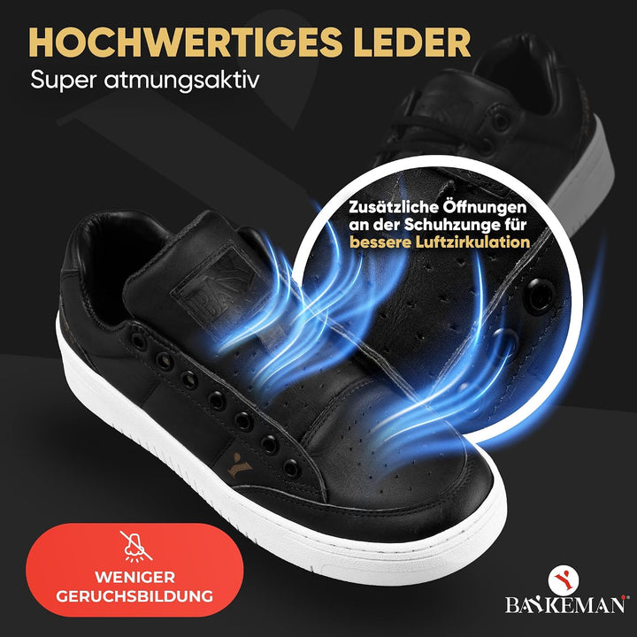 BAYKEMAN - Sneaker aus echtem Leder Unisex für Herren Damen Jungen Mädchen - sehr hochwertige, komfo
