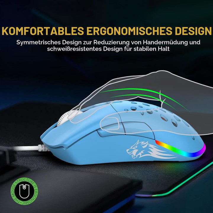 ZIYOU LANG D19 Mäuse Gaming-Maus, kabelgebundene Gaming-Mäuse für Laptop PC RGB-Maus Gaming, program