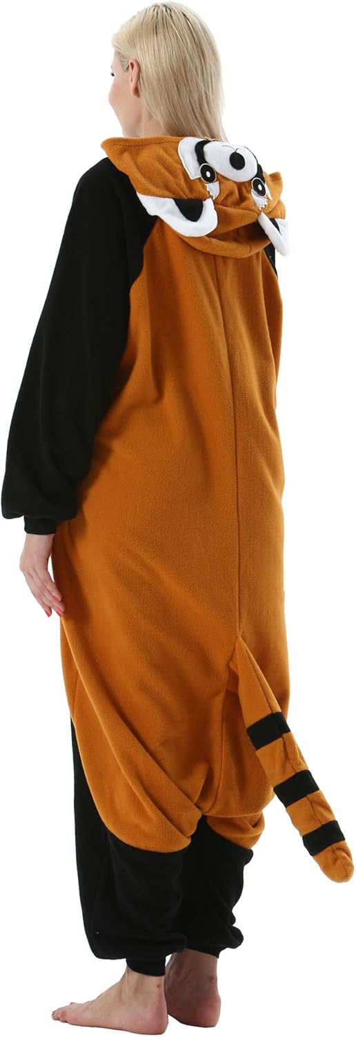 ULEEMARK Damen Herren Jumpsuit Onesie Tier Fasching Halloween Kostüm Lounge Sleepsuit Cosplay Overal