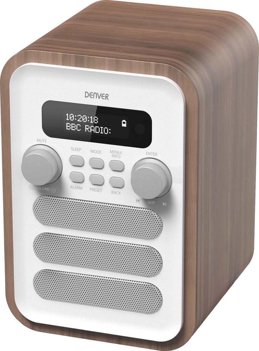 DENVER DAB-48WHITE DAB + Radio Mit integriertem FM-Radio und Bluetooth-Funktion weiss