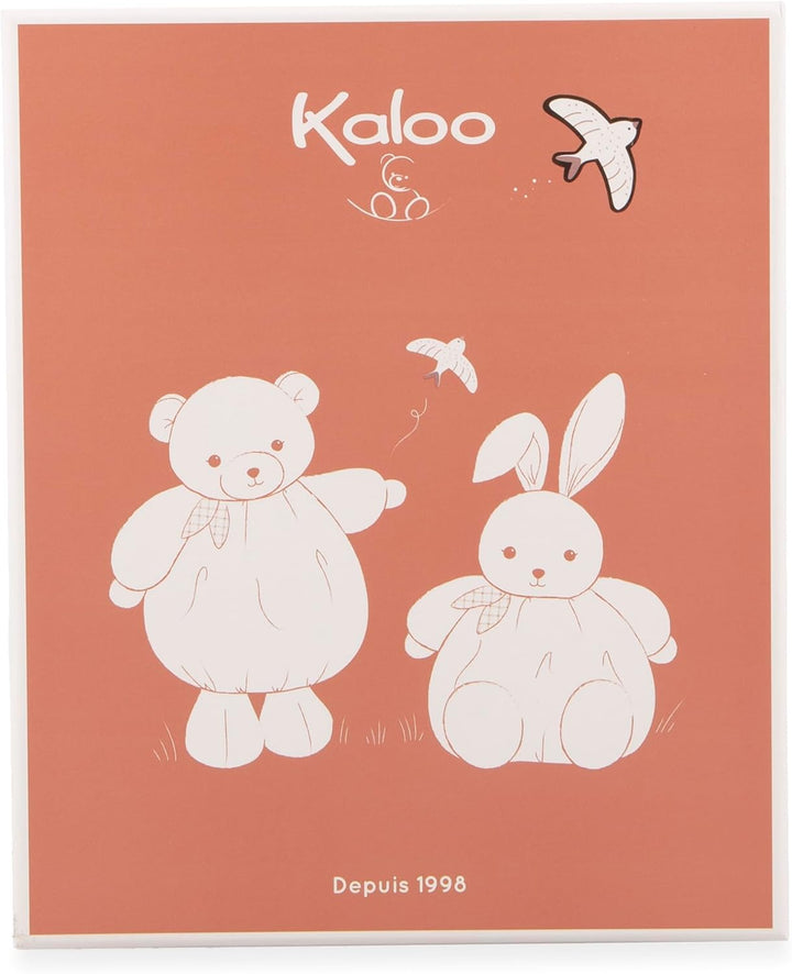 KALOO - Rundes Schmusetuch in Hasenform - Rosa - Vichy-Stil - Grösse 24 cm - Weiches und Flauschiges